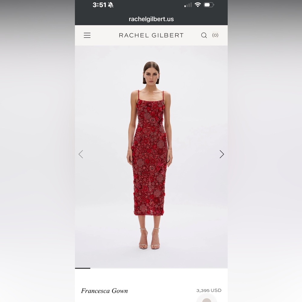 Rachel Gilbert Francesca Midi Flower Gown AUS 4/US 10